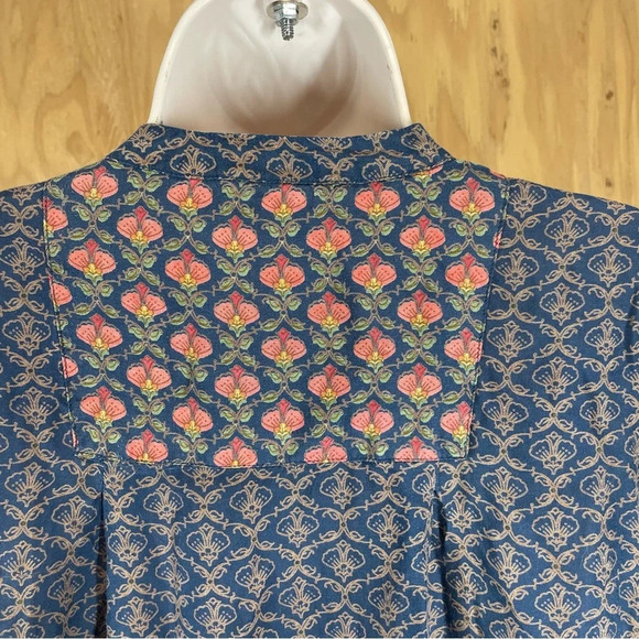 Fabindia rayon blend printed tunic blouse pullover women’s small - Picture 5 of 8
